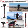 IFOOTAGE Cobra 3 Carbon Fiber Monopod with Pedal and Cobra 2 Round Base Monopod,Portable Travel Monopod with Feet, Max Load 17.64 lbs, Compatible with Sony Canon Nikon DSLR Camera, C180F-P view 4