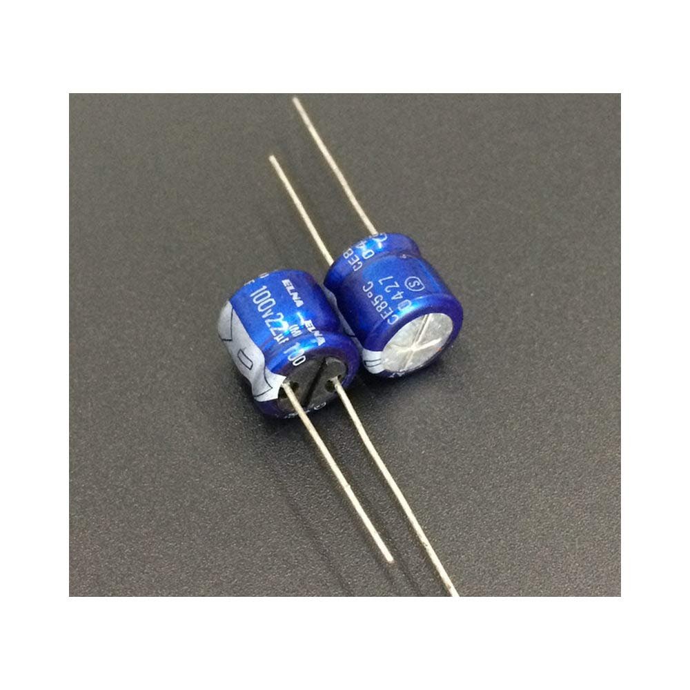 100pcs 22uF 100V Japan Elna 10x10mm Low Profile 100V22uF Audio Capacitor
