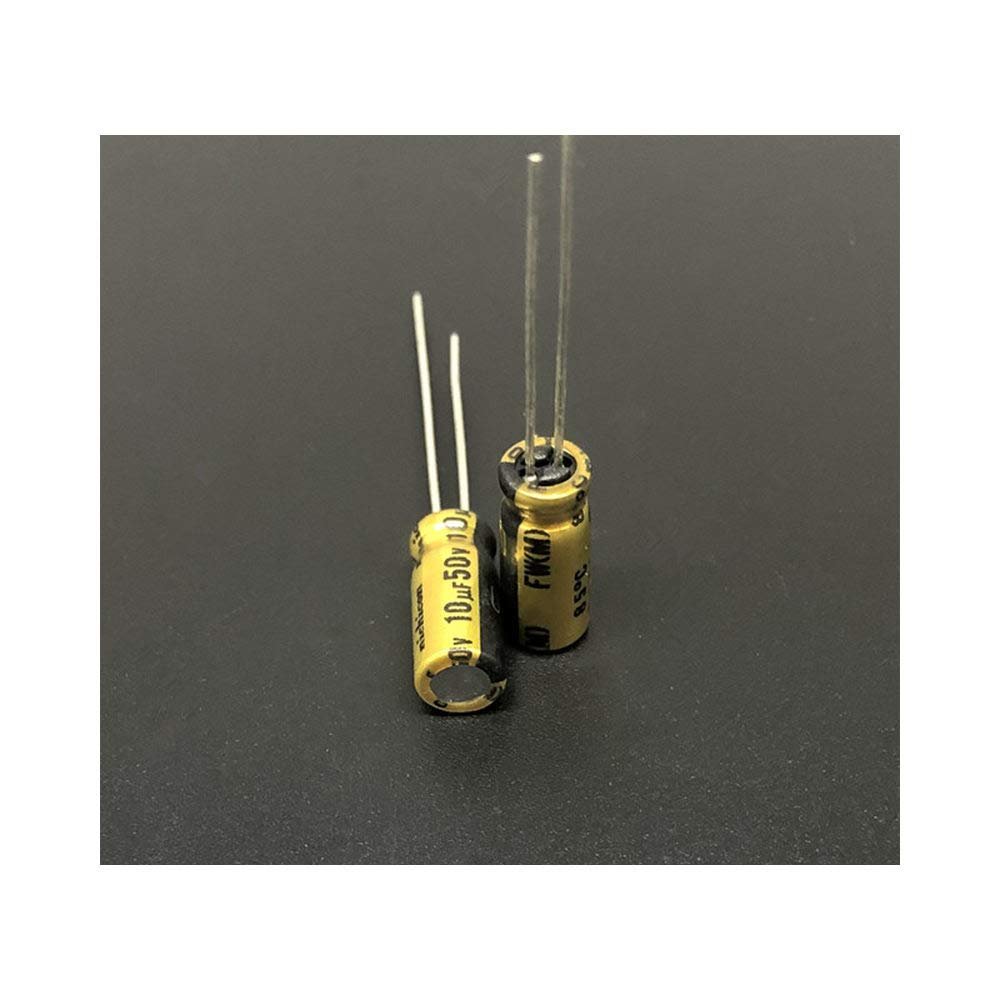 100pcs 10uF 50VFW Series 5x11mm 50V10uF HiFi Audio Capacitor
