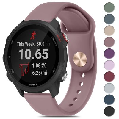 Meliya for Garmin Forerunner 245/55 Band, 20mm Replacement Band for Venu 2 Plus/Sq/Vivoactive 3/Vivomove HR/Forerunner 645/245 Music (Smoke Violet)