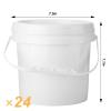Gerrii 24 Pcs White Heavy Duty Bucket 1 Gallon Plastic Buckets with Lids and Handle All Purpose Pail Round Plastic Tub for Food Ice Cream Soup Storage Paint Art Craft Projects Organization(1 Gallon) view 2
