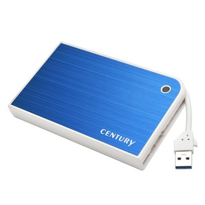 Century CMB25U3BL6G_FP USB 3.2 Gen.1 Connection 2.5 Inch SATA Hard Drive Case Mobile Box Blue & White