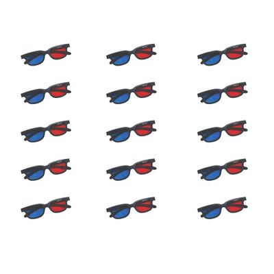 Red-Blue 3D Viewing Glasses for Viewing 3D Movies/Games and Pictures in Red-Blue Formats, Compatible with Ordinary Computer Monitors/TVs/Projectors (15pcs)