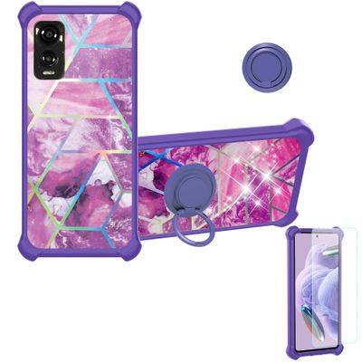 Case for DIALN X65 Case Compatible with DIALN X65 Phone Case Cover [with Tempered Glass Screen Protector][Ring Support][Colorful Reflect Light] IMDZ-ZS