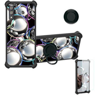 Case for DIALN G65 Case Compatible with DIALN G65 Phone Case Cover [with Tempered Glass Screen Protector][Ring Support][Colorful Reflect Light] IMDH-SZQ