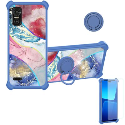 Case for DIALN X62 Case Compatible with DIALN X62 Phone Case Cover [with Tempered Glass Screen Protector][Ring Support][Colorful Reflect Light] IMDL-SSS