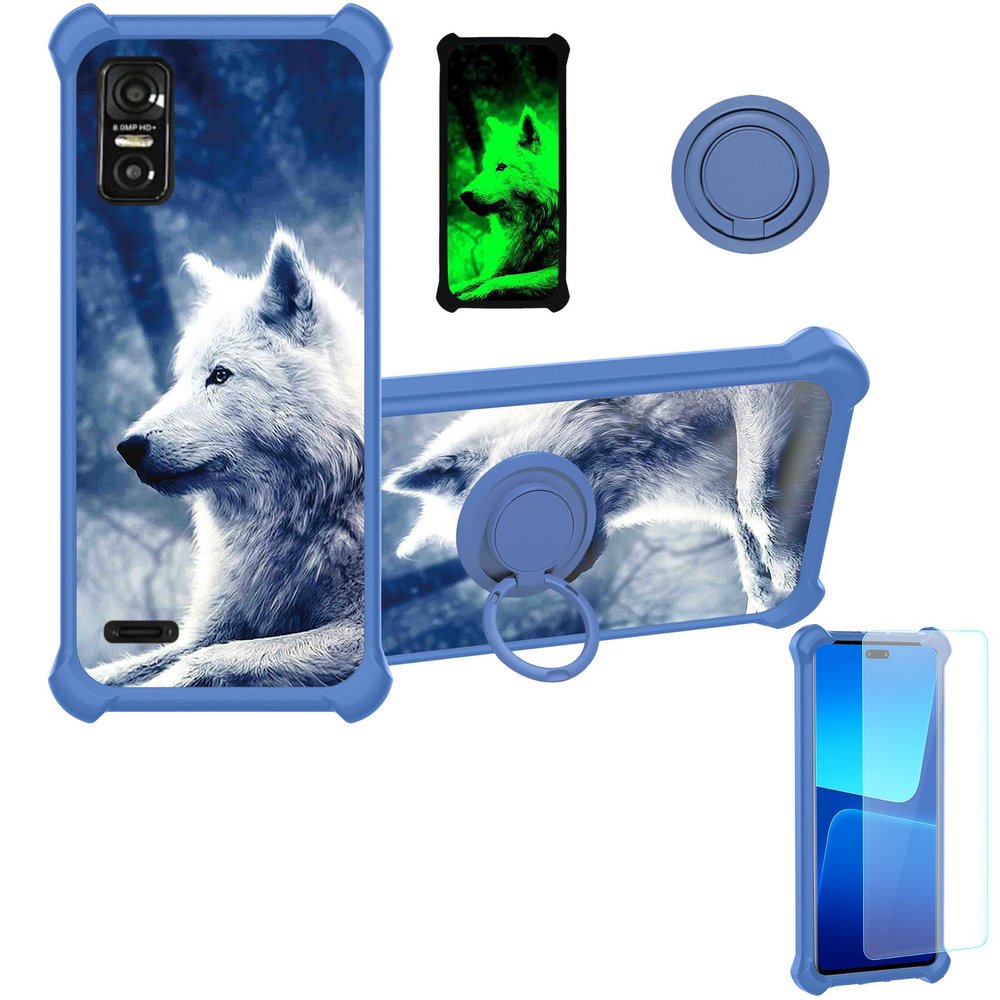 Case for DIALN X62 Case Compatible with DIALN X62 Phone Case Cover [with Tempered Glass Screen Protector][Ring Support][Luminous Effect] YGL-LAN