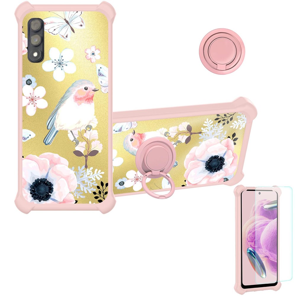 Case for DIALN G65 Case Compatible with DIALN G65 Phone Case Cover [with Tempered Glass Screen Protector][Ring Support][Golden Reflect Light] DJF-XPN