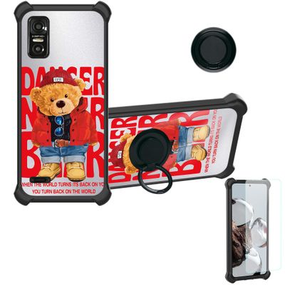 Case for DIALN X62 Case Compatible with DIALN X62 Phone Case Cover [with Tempered Glass Screen Protector][Ring Support][Silver Reflect Light] DYH-KX