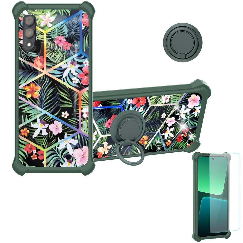 Case for DIALN G65 Case Compatible with DIALN G65 Phone Case Cover [with Tempered Glass Screen Protector][Ring Support][Colorful Reflect Light] IMDH-LVH