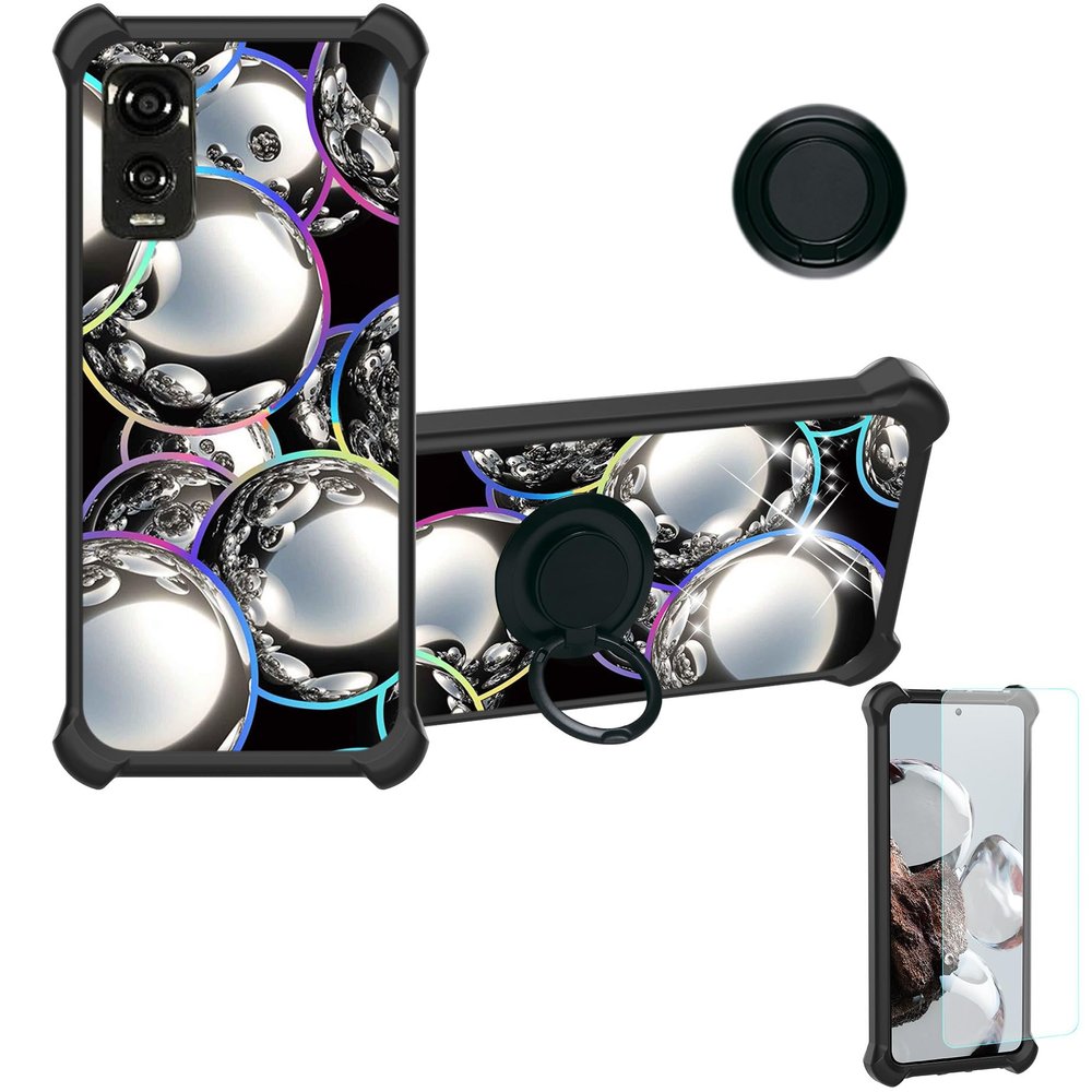 Case for DIALN X65 Case Compatible with DIALN X65 Phone Case Cover [with Tempered Glass Screen Protector][Ring Support][Colorful Reflect Light] IMDH-SZQ