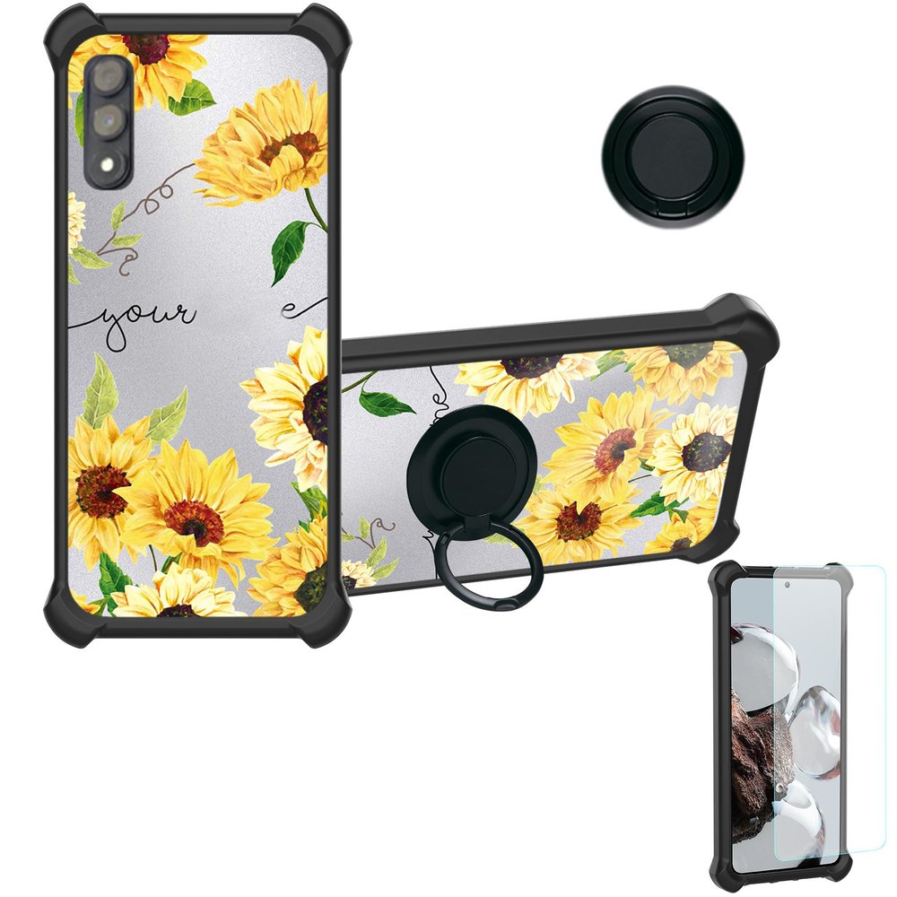 Case for DIALN G65 Case Compatible with DIALN G65 Phone Case Cover [with Tempered Glass Screen Protector][Ring Support][Silver Reflect Light] DYH-XRK