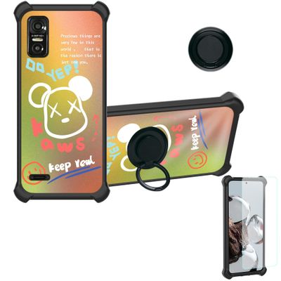 Case for DIALN X62 Case Compatible with DIALN X62 Phone Case Cover [with Tempered Glass Screen Protector][Ring Support][Golden Reflect Light] DJH-XXX