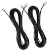 YEKIM 2 Pack Black Phone Line Cord 15 Feet Telephone Extension Cord Cable Male to Male RJ11 6P2C Pin Plug Line Wire Landline view 1