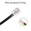 YEKIM 2 Pack Black Phone Line Cord 15 Feet Telephone Extension Cord Cable Male to Male RJ11 6P2C Pin Plug Line Wire Landline view 4