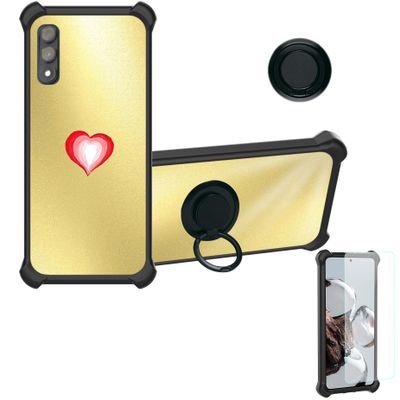 Case for DIALN G65 Case Compatible with DIALN G65 Phone Case Cover [with Tempered Glass Screen Protector][Ring Support][Golden Reflect Light] DJH-AX