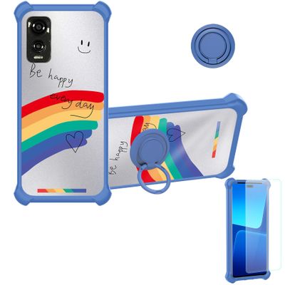 Case for DIALN X65 Case Compatible with DIALN X65 Phone Case Cover [with Tempered Glass Screen Protector][Ring Support][Silver Reflect Light] DYL-CHX