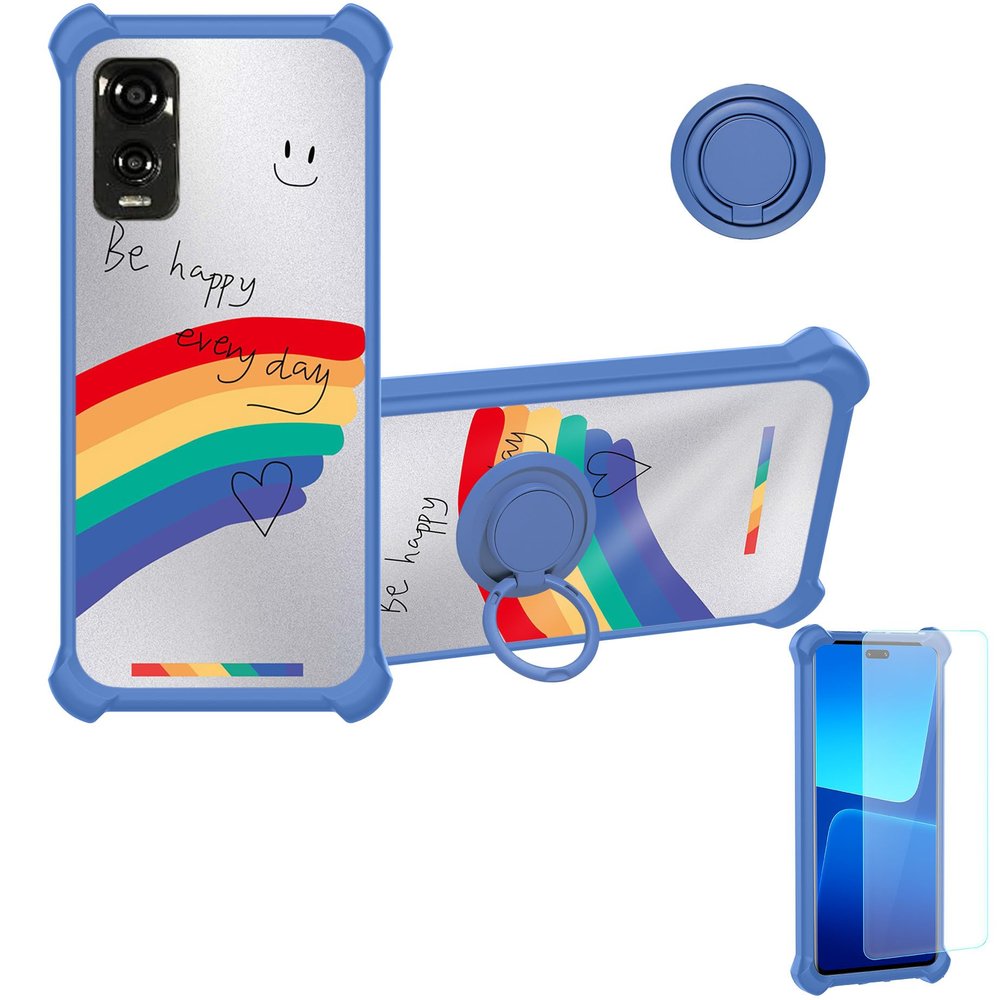 Case for DIALN X65 Case Compatible with DIALN X65 Phone Case Cover [with Tempered Glass Screen Protector][Ring Support][Silver Reflect Light] DYL-CHX