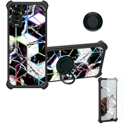 Case for DIALN X65 Case Compatible with DIALN X65 Phone Case Cover [with Tempered Glass Screen Protector][Ring Support][Colorful Reflect Light] IMDH-HS