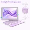 KBCASE Touchpad Keyboard Case for iPad 9th/8th/7th 10.2 inch, Backlit Trackpad Keyboard, 360Rotatable Case with Pencil Holder for iPad 9th/8th/7th Gen (Light Purple) view 3