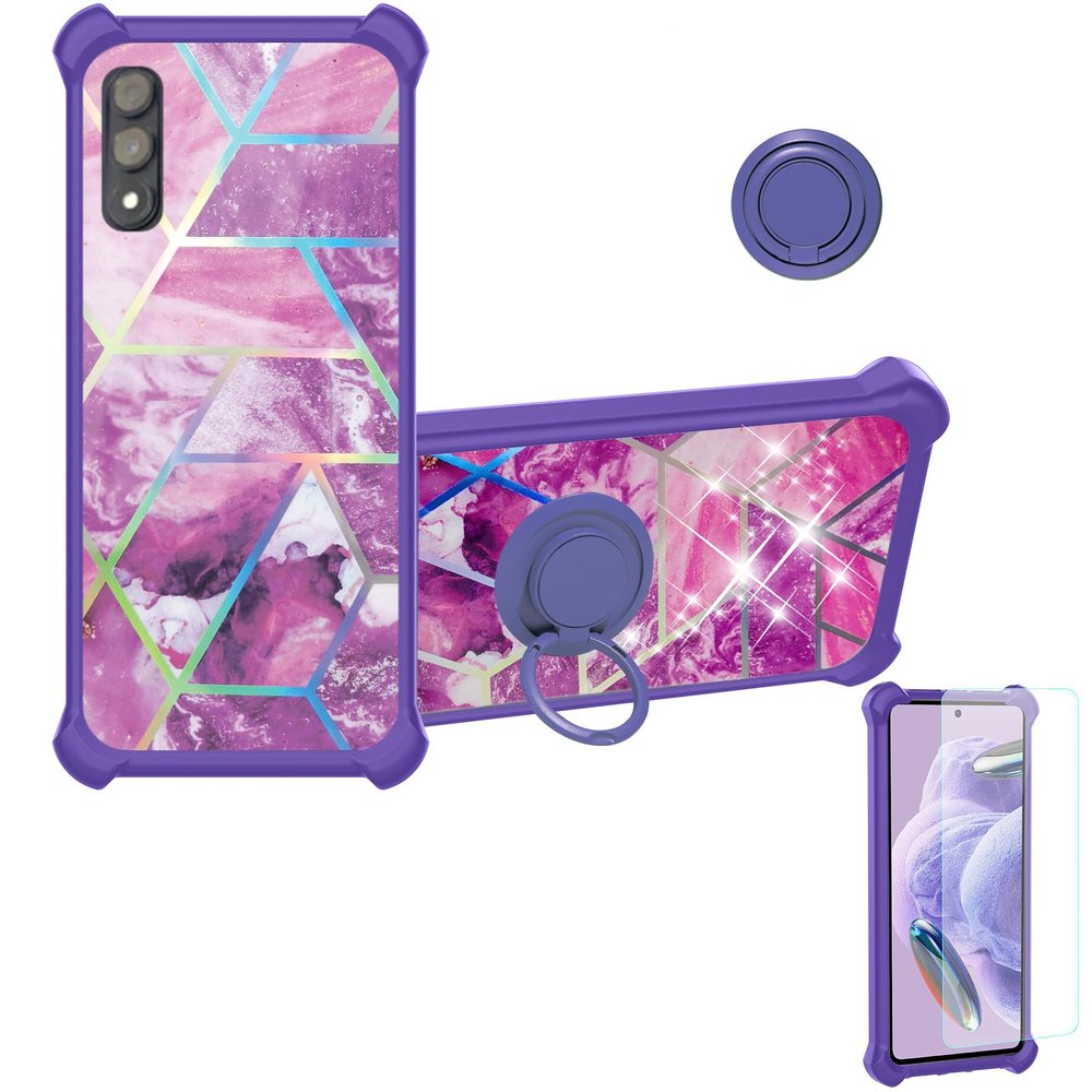 Case for DIALN G65 Case Compatible with DIALN G65 Phone Case Cover [with Tempered Glass Screen Protector][Ring Support][Colorful Reflect Light] IMDZ-ZS
