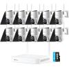 Kittyhok Solar Security Camera System Wireless Outdoor | 10pcs 2K Ultr Pan Tilt Home Solar Security Camera with Human Detection, Spotlight | 10CH Smart NVR, 60 Days Local Storage, 0 Monthly Fee view 1