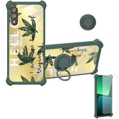 Case for DIALN G65 Case Compatible with DIALN G65 Phone Case Cover [with Tempered Glass Screen Protector][Ring Support][Golden Reflect Light] DJL-SY