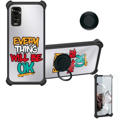 Case for DIALN X65 Case Compatible with DIALN X65 Phone Case Cover [with Tempered Glass Screen Protector][Ring Support][Silver Reflect Light] DYH-OK