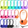 Ladont 50 Pack Bulk Headphones for Classroom School Kids, Durable Wholesale Kids Headphones for Student Boys Girls Adults,3.5mm Jack for Computer Kindle Chromebook(10 Color) view 1