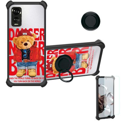 Case for DIALN X65 Case Compatible with DIALN X65 Phone Case Cover [with Tempered Glass Screen Protector][Ring Support][Silver Reflect Light] DYH-KX