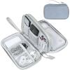 FYY Electronic Organizer, Travel Cable Organizer Bag Pouch Electronic Accessories Carry Case Portable Waterproof Double Layers All-in-One Storage Bag for Cable, Charger, Phone, Earphone Light Grey view 1
