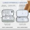 FYY Electronic Organizer, Travel Cable Organizer Bag Pouch Electronic Accessories Carry Case Portable Waterproof Double Layers All-in-One Storage Bag for Cable, Charger, Phone, Earphone Light Grey view 3