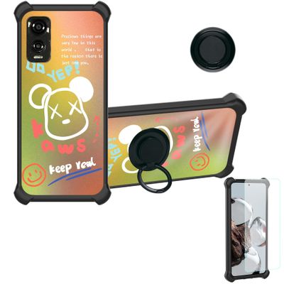 Case for DIALN X65 Case Compatible with DIALN X65 Phone Case Cover [with Tempered Glass Screen Protector][Ring Support][Golden Reflect Light] DJH-XXX