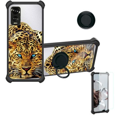 Case for DIALN X65 Case Compatible with DIALN X65 Phone Case Cover [with Tempered Glass Screen Protector][Ring Support][Silver Reflect Light] DYH-LYB