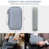FYY Electronic Organizer, Travel Cable Organizer Bag Pouch Electronic Accessories Carry Case Portable Waterproof Double Layers Storage Bag for Cable, Charger, Phone, Earphone, Medium Size, Light Grey view 2