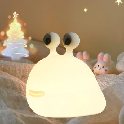 PTAEXCEL Slug Night Light, Led Portable USB Rechargeable Cute Night Light Animal Lamps with Sensor Timer Touch Lamp, Silicone for Kids Gift