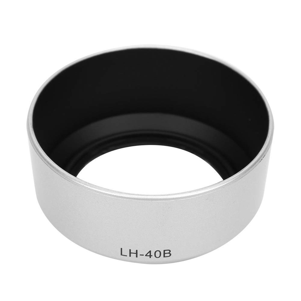 ASHATA LH-40B Camera Lens Hood,Portable Plastic Sun Shade,Professional Replacement Lens Hood Shade Accessory for M. 45mm f1.8. (Silver)