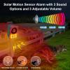 ChunHee Solar Outdoor Motion Sensor Alarm with Dog Barking Gunshot Sound, Support Recording and Adjustable Volume, 130db Loud Noise Maker 3 Work Modes Strobe Light for Home, Villa, Farm, Barn (2pack) view 2