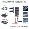 Chenyang USB 3.0 19/20Pin 1 to 2 USB 3.0 19/20Pin HUB Port Multiplier PCBA Adapter with SATA Power Cable view 3