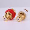 JEMOSA 4PCS(2PCS Red+2PCS White) EIZZ EZ-102 24K Gold Plated Brass Audio Terminal Jack Panel Mount RCA Lotus Head Welding Female Socket Connector view 2