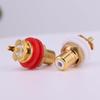 JEMOSA 4PCS(2PCS Red+2PCS White) EIZZ EZ-102 24K Gold Plated Brass Audio Terminal Jack Panel Mount RCA Lotus Head Welding Female Socket Connector view 3
