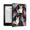 Case for 6.8" Kindle Paperwhite (11th Generation 2021) and Kindle Paperwhite Signature Edition,PU Leather Folio Stand Cover for Kindle Paperwhite 2021 E-Reader,Pink Flower and Corgi view 1