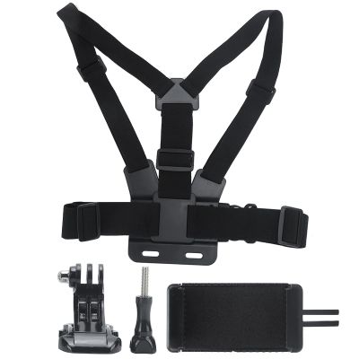 Phone Chest Mount Harness Vest Clip Holder, Adjust Elastic Shoulders Chest Strap Belt Harness Body Mount Fixation Bracket for Sport Camera Mobile Phone