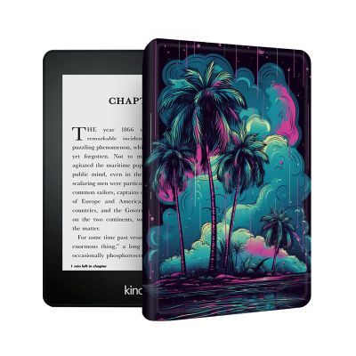 Case for 6.8" Kindle Paperwhite (11th Generation 2021) and Kindle Paperwhite Signature Edition,PU Leather Folio Stand Cover for Kindle Paperwhite 2021 E-Reader,Black Red Island