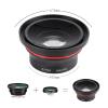 Buachois 0.39X Wide Angle Lens, 37mm Super Wide Angle Lens for DV Cameras Mobile Phones, Macro and Wide Angle Lens with 37mm Phone Clip view 3