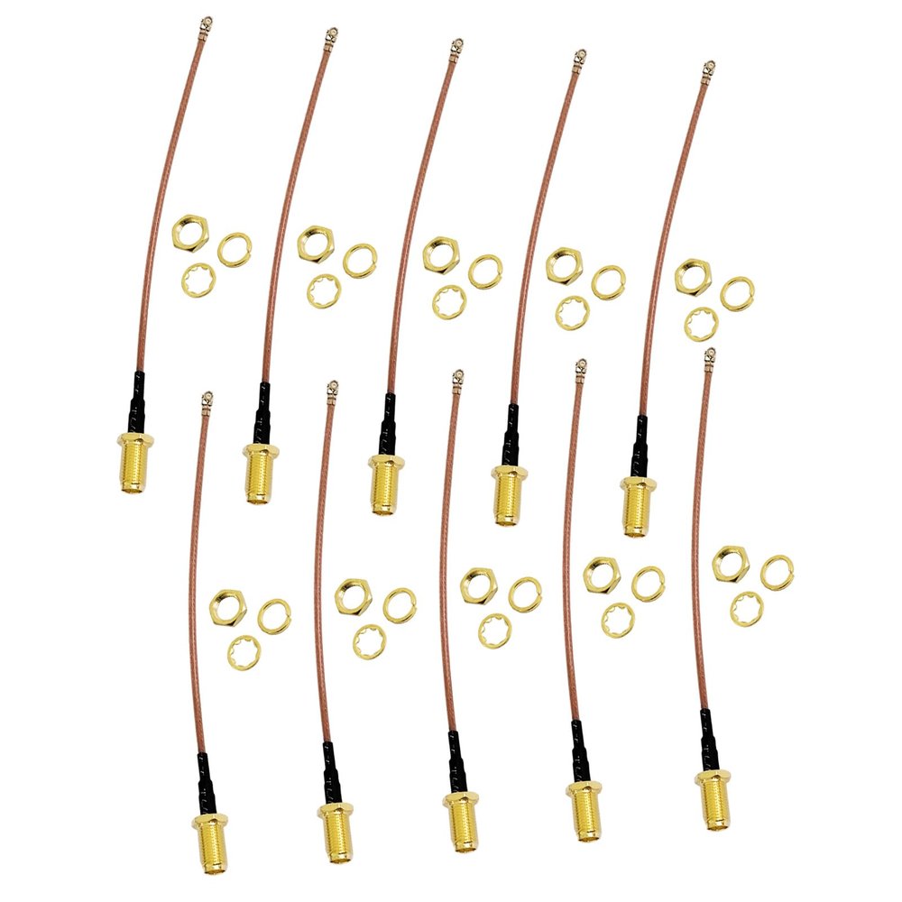 10Pcs RG-178 RF U.FL IPEX IPX Mini PCI to SMA Female Pigtail Antenna Cable 4" Length