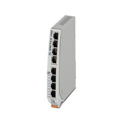 PHOENIX CONTACT FL SWITCH 1108NT (1085162) NARROW ETHERNET SWITCH, AND QOS, AUTOCROSSING FUNCTION, AUTOMATIC DATA TRANSMISSION SPEED DETECTION, EIGHT RJ45 PORTS, WIDE TEMPERATURE RANGE, WITH 10/100/10