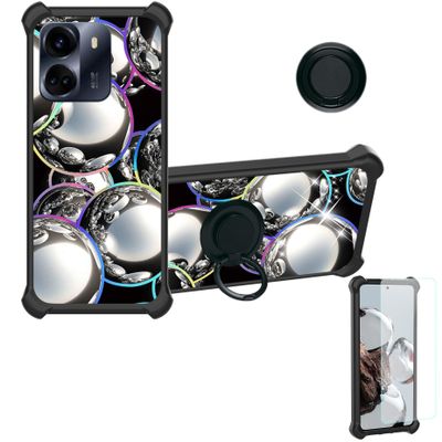 jioeuinly Case for Benco S1s Case Compatible with Benco S1s Phone Case Cover [with Tempered Glass Screen Protector][Ring Support][Colorful Reflect Light] IMDH-SZQ