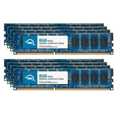 OWC 64GB (8x8GB) DDR3 1600 PC3-12800 CL11 2Rx8 240-pin 1.5V ECC Unbuffered UDIMM Memory RAM Module Upgrade Kit for Select Desktops, Workstations, or Servers