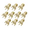 10Pcs/lot SMA Female PCB Edge Panel Mount 4Pin Solder Connector Straight Vertical Thru R/F Coaxial Adapter view 1